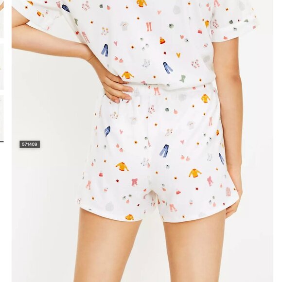 LOFT | Fall Fun PJ set shorts and top - autumn print - Picture 3 of 13